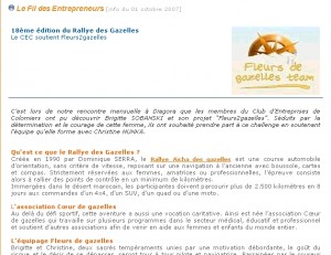 Le fil des entrepreneurs - Article presse d'octobre 2007